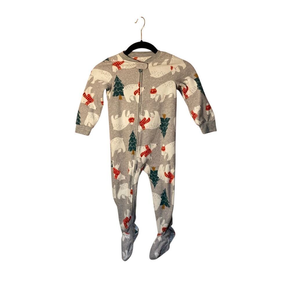 Carters, unisex, toddler, one piece, polar bear, fleece pajamas S/T
